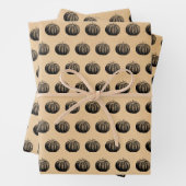 Gothic Pumpkin Halloween Pattern Inpakpapier Vel (In situ)