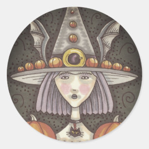 GOTHIC PUMPKIN WITCH HALLOWEEN STICKER SHEET Heart