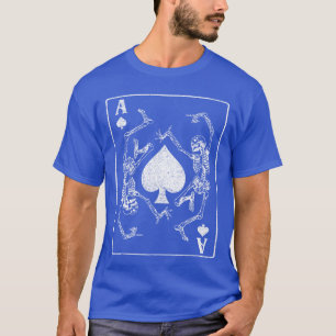Gothic Punk Aas van Schoppen D Gambler Skelet T-shirt