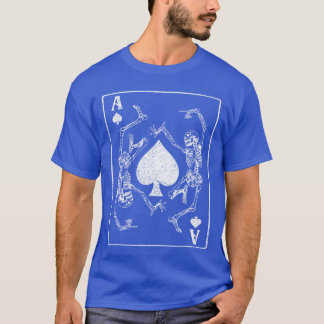 Gothic Punk Aas van Schoppen D Gambler Skelet  T-shirt