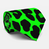 Gothic Punk Lime Green leopard print Stropdas (Opgerold)