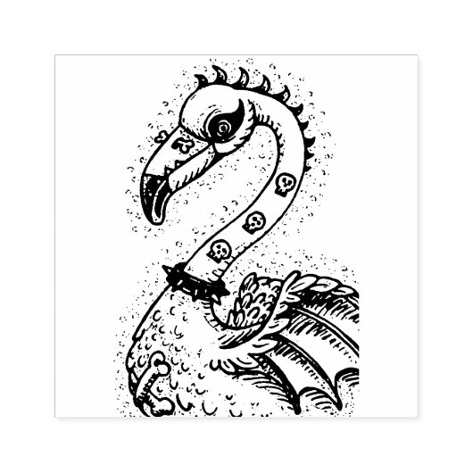 GOTHIC PUNK ROCKER FLAMINGO, SCHEDELS, VERRIJKT HA 	RUBBERSTEMPEL (Afrduk)