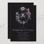 Gothic Purple Spider Floral Web Handfasting Kaart (Voorkant / Achterkant)