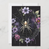Gothic Purple Spider Floral Web Handfasting Kaart (Achterkant)
