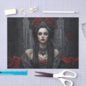 Gothic Queen Portrait Decoupage | Dark Vampire Tissuepapier (Craft)