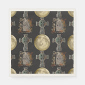 Gothic R.I.P. Grafsteen Keltisch Kruis Volle Maan  Servet (Voorkant)