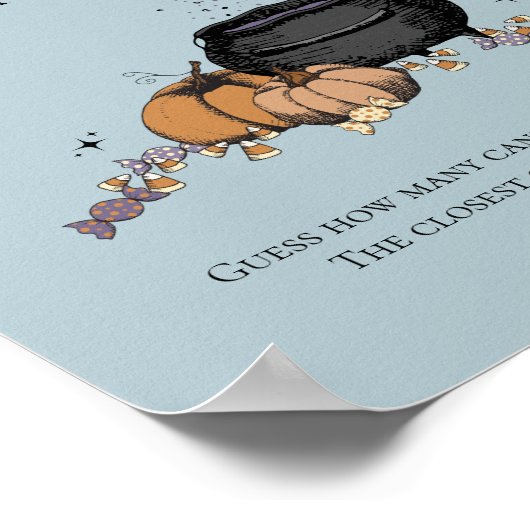 Gothic raad eens hoeveel Snoepjes Baby shower spel Poster (Hoek)