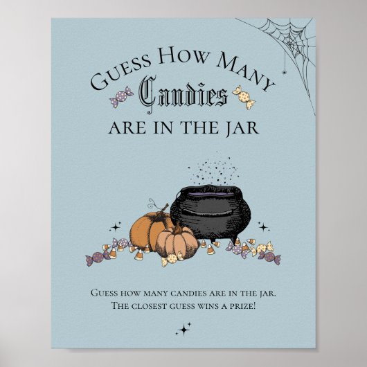 Gothic raad eens hoeveel Snoepjes Baby shower spel Poster (Voorkant)