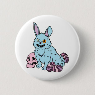 Gothic Rabbit Gothic Bunny Gothic Easter Emo Gothi Ronde Button 5,7 Cm