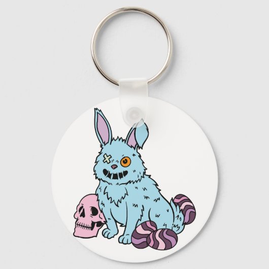 Gothic Rabbit Gothic Bunny Gothic Easter Emo Gothi Sleutelhanger (Voorkant)