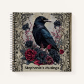 Gothic Raven and Roses Journal Notebook Notitieboek (Voorkant)