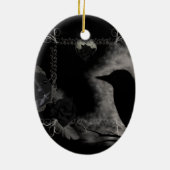 Gothic Raven Black Rozen Ornament (Achterkant)