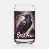 Gothic Raven Crow Bird Painting Personalized Blikvorm Glas (Achterkant)