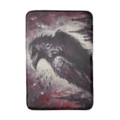 Gothic Raven Crow Bird Schilderij Zwart Rood Kunst Badmat (Voorkant Verticaal)