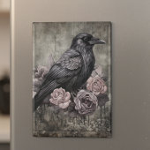 Gothic Raven Dark Academia Floral Magneet