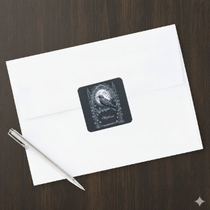 Gothic Raven Donkere Academie Vierkante Sticker