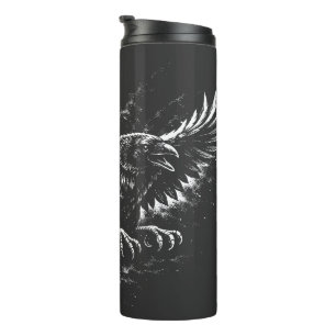 Gothic Raven – door BurnsInHell Thermosbeker