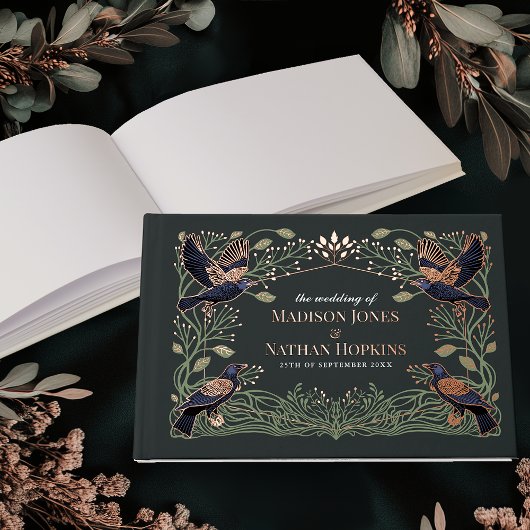 Gothic Raven Floral Wedding Gastenboek