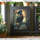 Gothic Raven, Franse Beret & Bow DC3R Decoupage Tissuepapier
