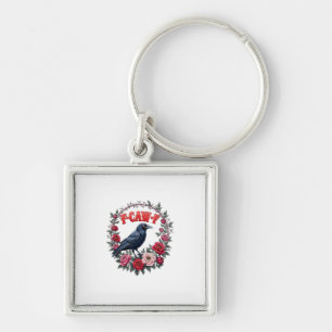 Gothic Raven Grappige Halloween F Caw F Vintage Sleutelhanger