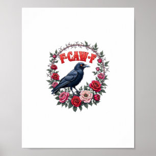 Gothic Raven Grappige Halloween F Kraai F Vintage Poster