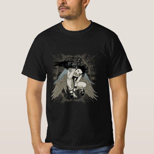 Gothic Raven Guardian T-shirt (Voorkant)