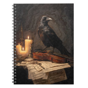 Gothic Raven Kaarslicht Viool Notitieboek