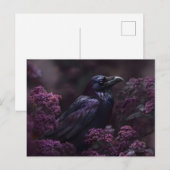 Gothic Raven Paarse Foliage Briefkaart (Voorkant / Achterkant)