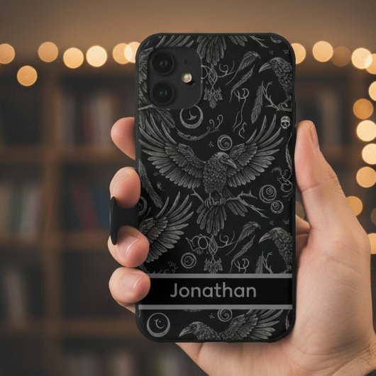 Gothic Raven Pattern iPhone Case iPhone 16 Hoesje