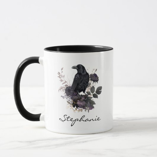 Gothic Raven – Personalized Dark Flora Mok (Links)