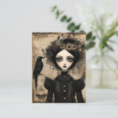 Gothic Raven Princess Collage Briefkaart (Staand voorkant)
