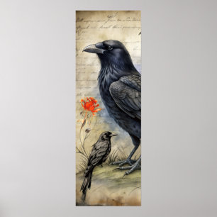 Gothic Raven Rood & Roos Poster