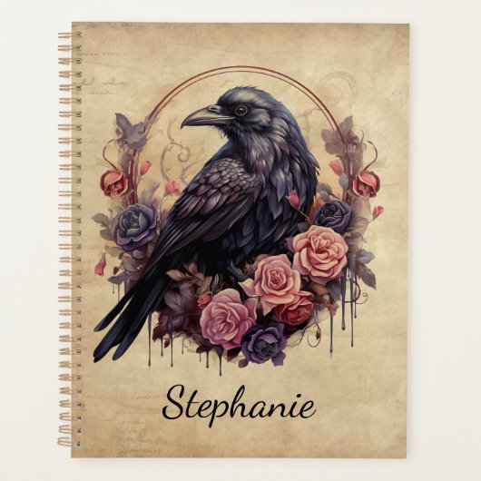 Gothic Raven & Roses – Personalized Chic (Devant)