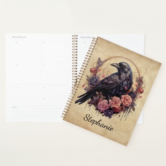 Gothic Raven & Roses – Personalized Chic Planner (Display)