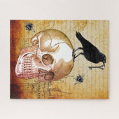 Gothic Raven Skeleton Key Castle Legpuzzel (Horizontaal)