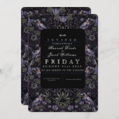 Gothic Raven William Morris bruiloft uitnodiging (Voorkant / Achterkant)