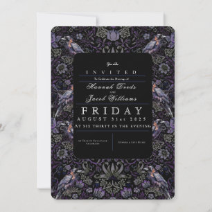 Gothic Raven William Morris bruiloft uitnodiging