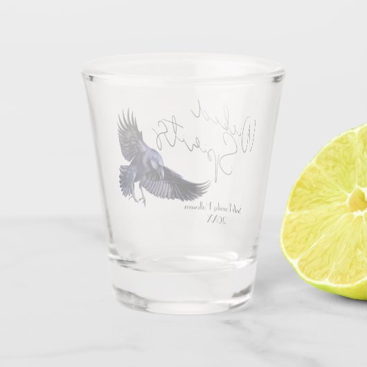 Gothic Raven Wyed Spirits Halloween Party Custom Shot Glas (Achterkant)