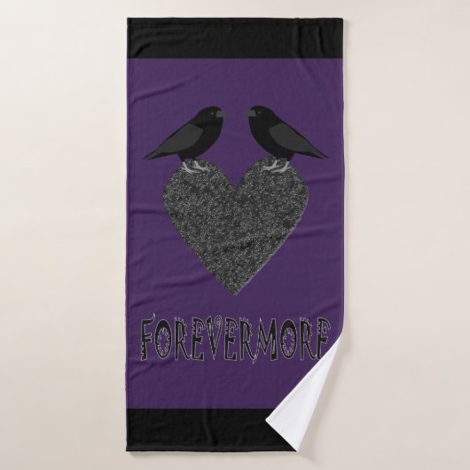 Gothic Ravens and Black Heart Badhanddoek (Badhanddoek)