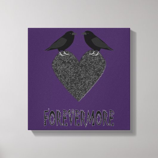 Gothic Ravens and Black Heart Canvas Afdruk (Voorkant)