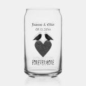 Gothic Ravens and Black Heart Custom Wedding Blikvorm Glas (Achterkant)