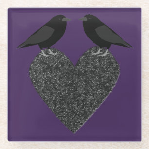 Gothic Ravens and Black Heart Glazen Onderzetter