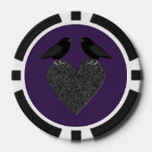 Gothic Ravens and Black Heart Poker Chips (Voorkant)