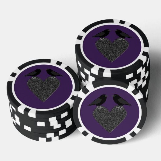 Gothic Ravens and Black Heart Poker Chips (Opstapeling)