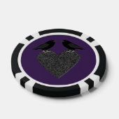 Gothic Ravens and Black Heart Poker Chips (Enkel)