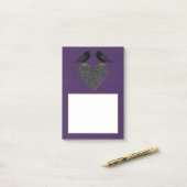 Gothic Ravens and Black Heart Post-it® Notes (Op bureau)