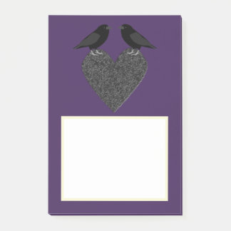 Gothic Ravens and Black Heart Post-it® Notes
