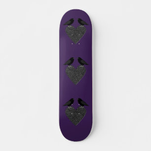 Gothic Ravens and Black Heart Skateboard