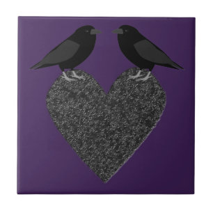 Gothic Ravens and Black Heart Tegeltje