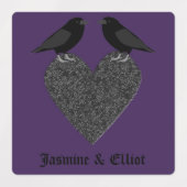 Gothic Ravens en Black Heart Custom Labels (Design 1)